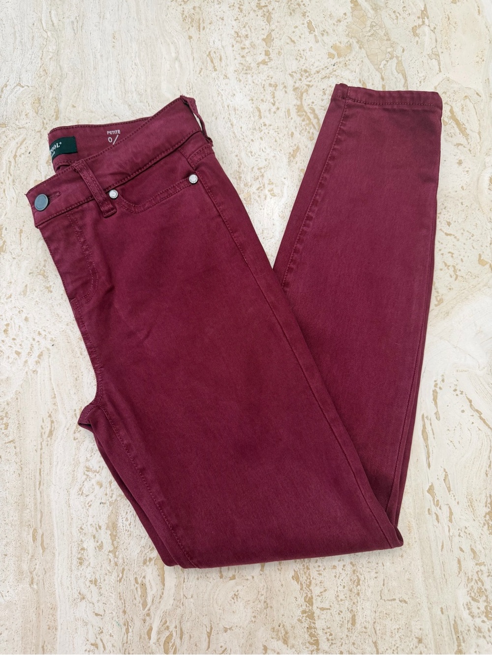 Liverpool Women's Burgundy/Plum The Ankle Skinny Jeans Burgundy Size 0/25